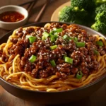 Mongolian Ground Beef Noodles