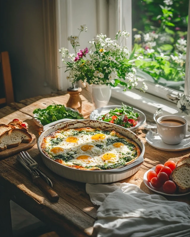 spinach feta egg bake