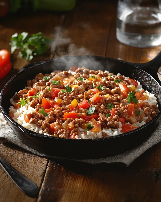 Ground Beef and Rice Skillet